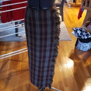 Plaid Wool Blanket Skirt